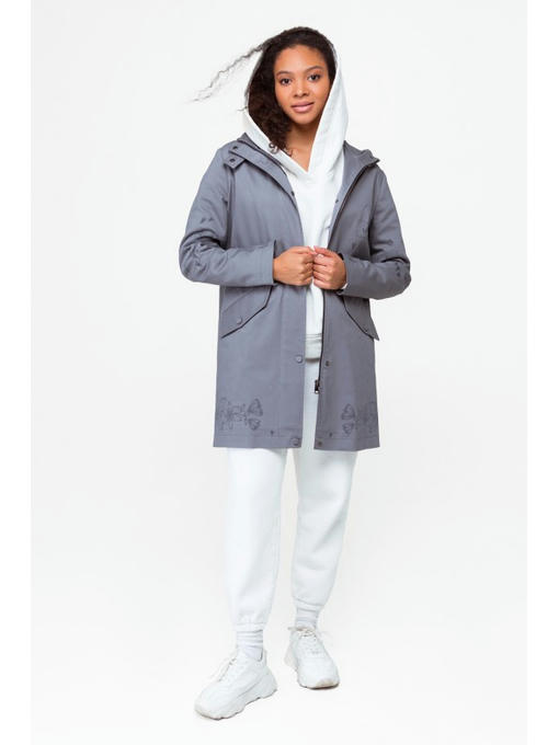 Ветровка с капюшоном серый