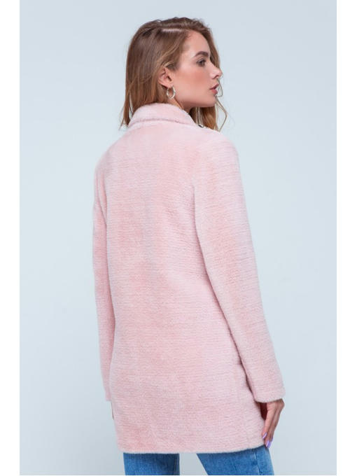 Короткая шуба-пиджак розовая — изображение 4