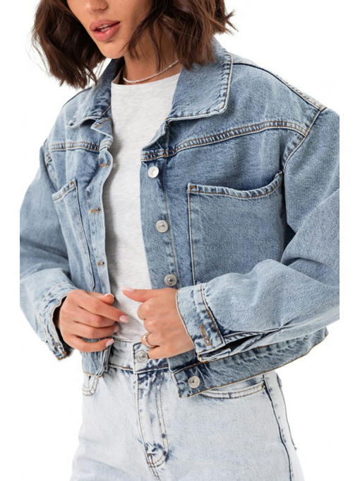 Джинсовая куртка синяя варка — изображение 5