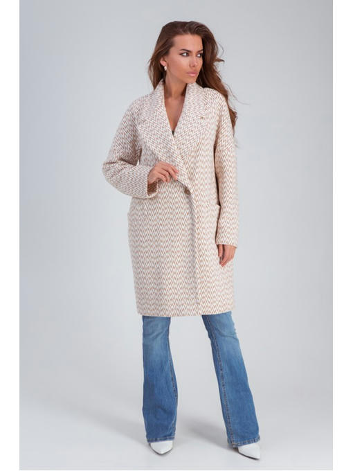 Весеннее пальто средней длины капучино