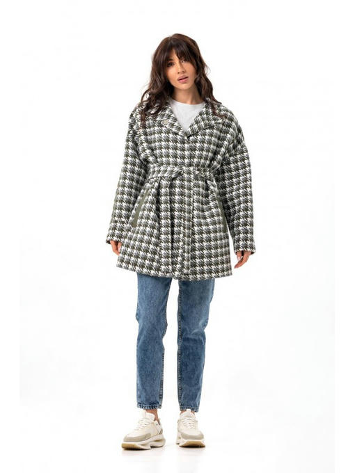 Оверсайз пальто серо-зеленое — изображение 5