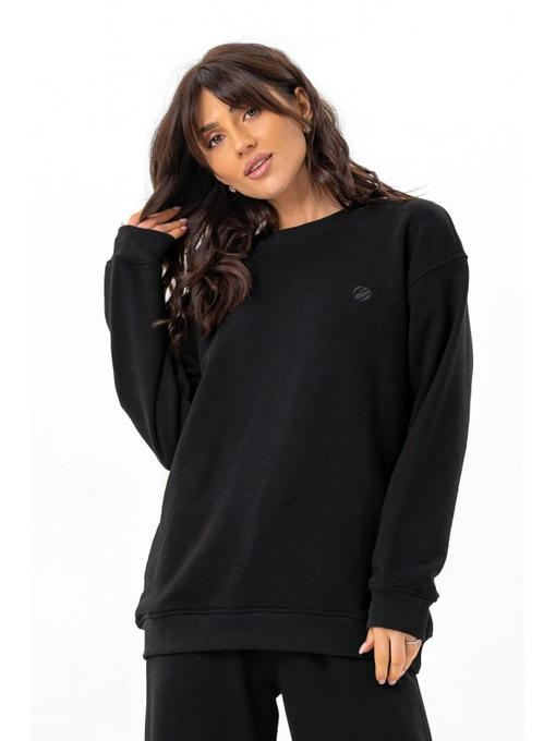 Стильный однотонный свитшот черный — изображение 2