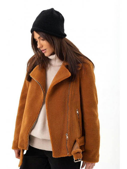 Короткая дубленка коричневая — изображение 2