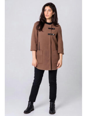 Кардиган с шарфом темно-бежевый