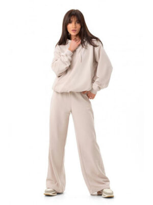 Длинное худи с капюшоном бежевое