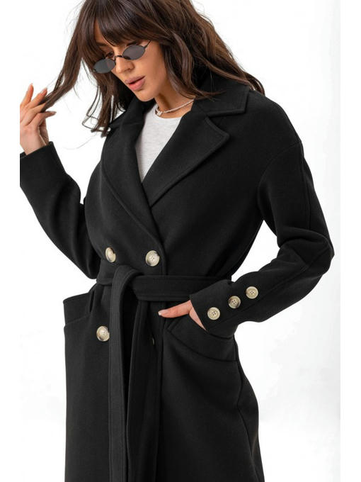 Двубортное пальто черное — изображение 5