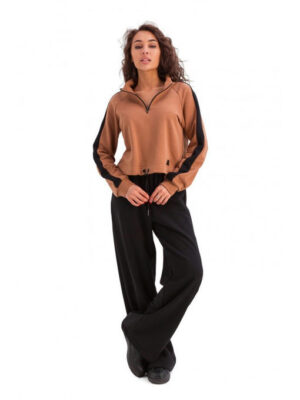 Кроп кофта из трехнити кэмел