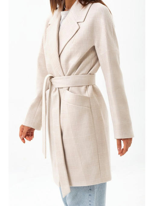 Утепленное пальто оверсайз бежевое — изображение 6