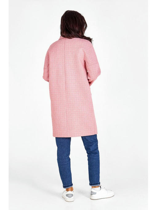 Пальто в клетку розовое — изображение 4