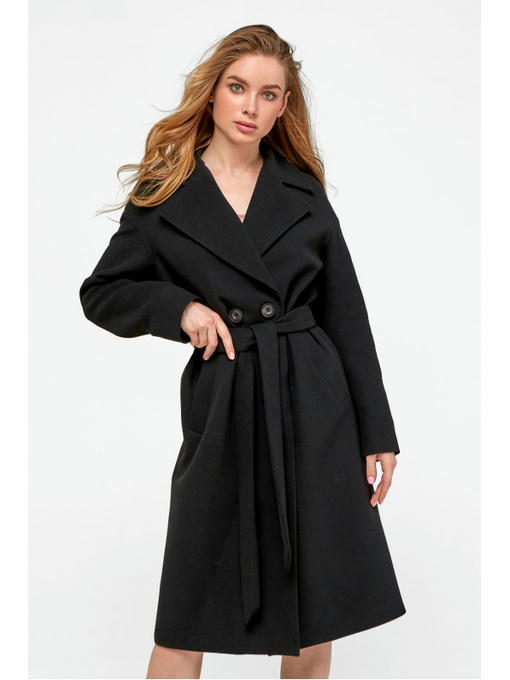 Классическое пальто оверсайз черное — изображение 3