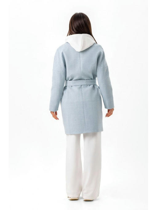 Утепленное пальто оверсайз голубое — изображение 6