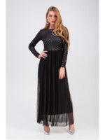 Длинное вечернее платье черное