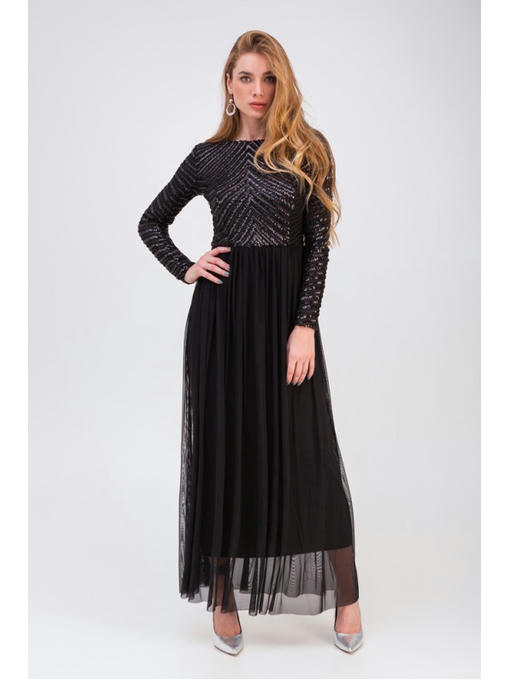 Длинное вечернее платье черное