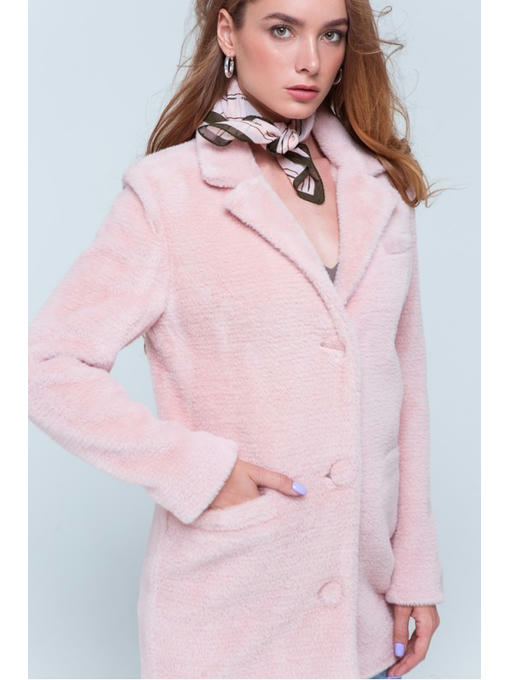 Короткая шуба-пиджак розовая — изображение 3