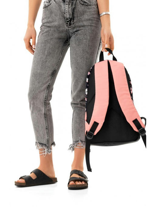 Городской рюкзак с принтом розовое на черном — изображение 7