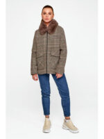 Короткое пальто на утеплителе кофе