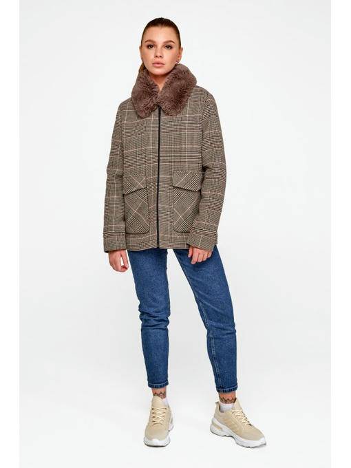 Короткое пальто на утеплителе кофе