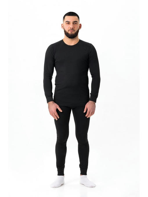 Мужское термобелье микродайвинг черное (комплект кофта и лосины) — изображение 2