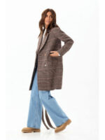 Утепленное пальто оверсайз кофе