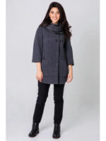 Кардиган с шарфом темно-серый