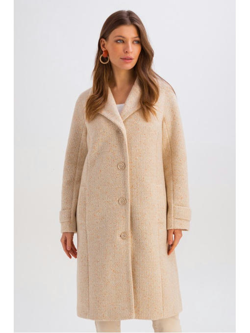 Весеннее пальто на пуговицах бежевое — изображение 2