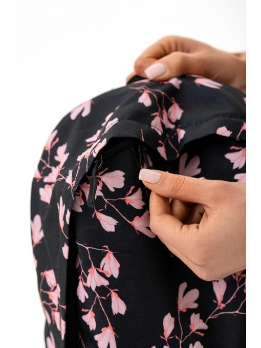 Городской рюкзак с принтом розовое на черном — изображение 5