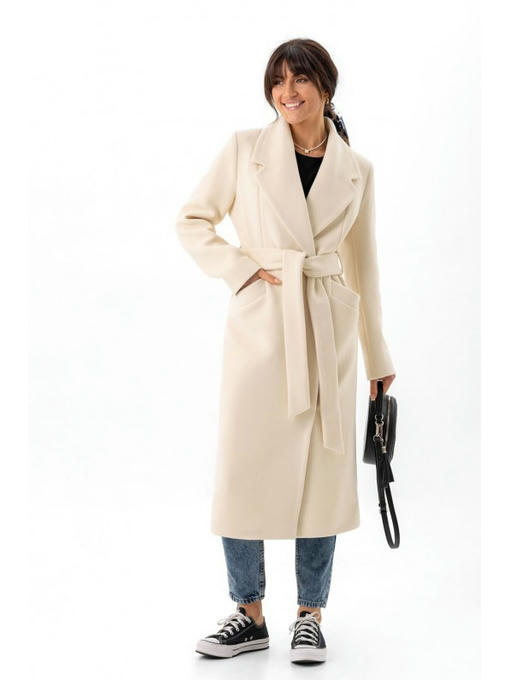 Длинное пальто молоко — изображение 9