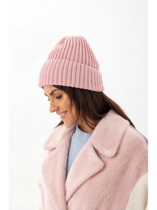 Стильная вязаная женская шапка бабл гам — изображение 3