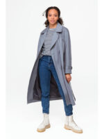 Коттоновый плащ серый