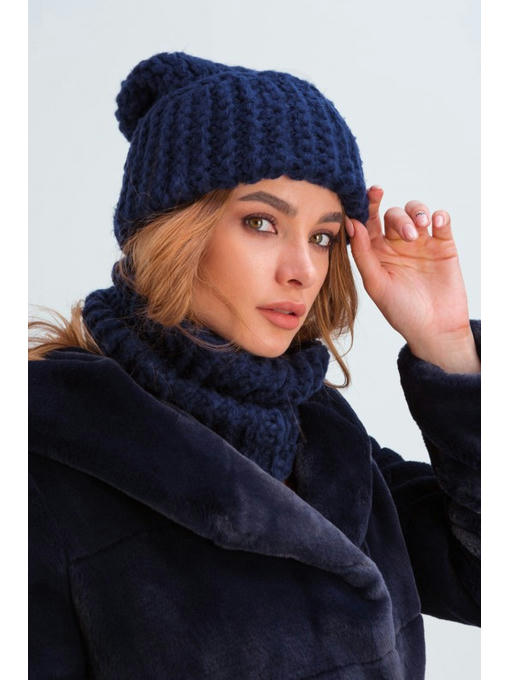 Вязаный комплект синий — изображение 2