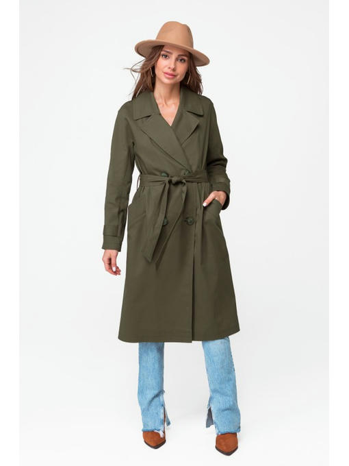 Коттоновый плащ хаки