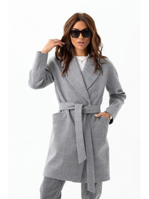 Утепленное пальто оверсайз серое — изображение 2