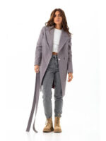 Свободное пальто марсала