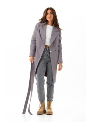 Свободное пальто марсала