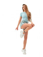 Футболка в рубчик голубая