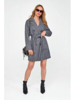 Двубортное пальто серый