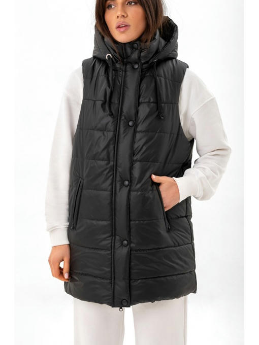 Удлиненная жилетка черная — изображение 7
