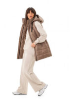 Удлиненная жилетка капучино