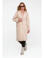 Пальто букле бежевое