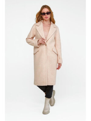 Пальто букле бежевое