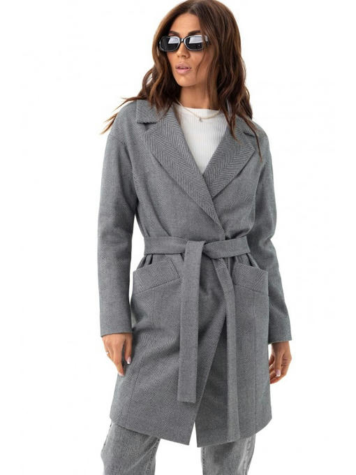 Свободное пальто черно-белое — изображение 3