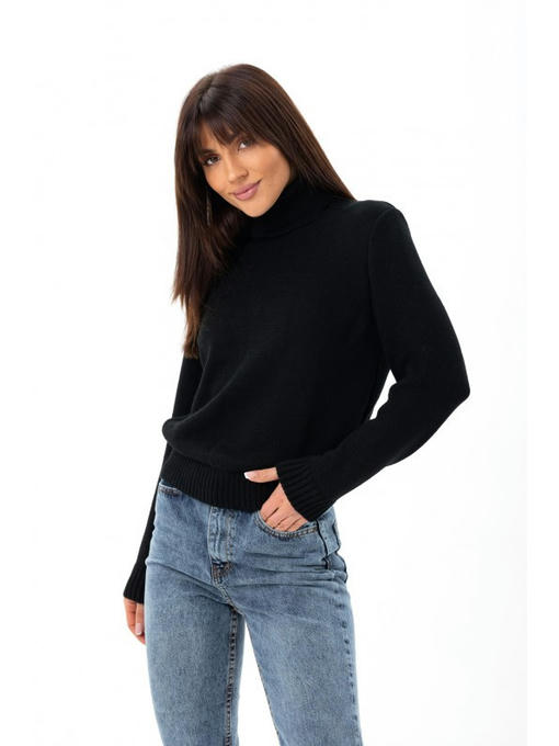 Базовый вязаный гольф черный — изображение 2