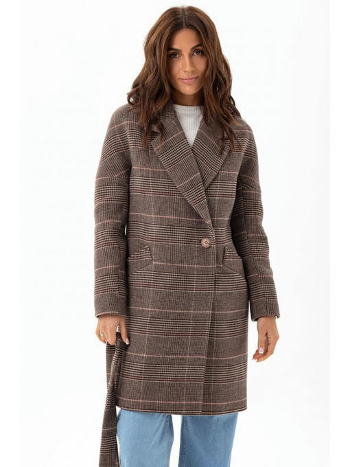 Утепленное пальто оверсайз кофе — изображение 3