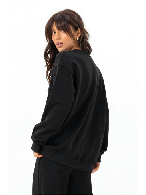 Стильный однотонный свитшот черный — изображение 6