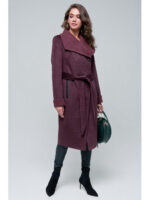 Осеннее пальто бордовое