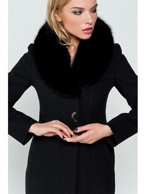 Утепленное пальто черное — изображение 3