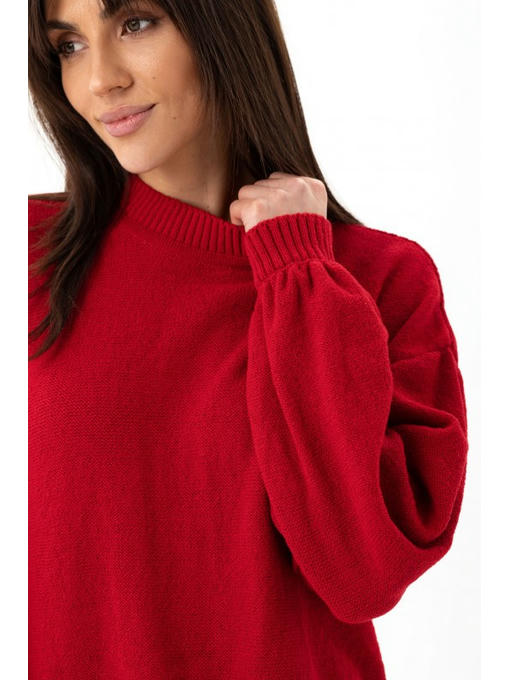 Свитер с рукавами-фонариками красный — изображение 4