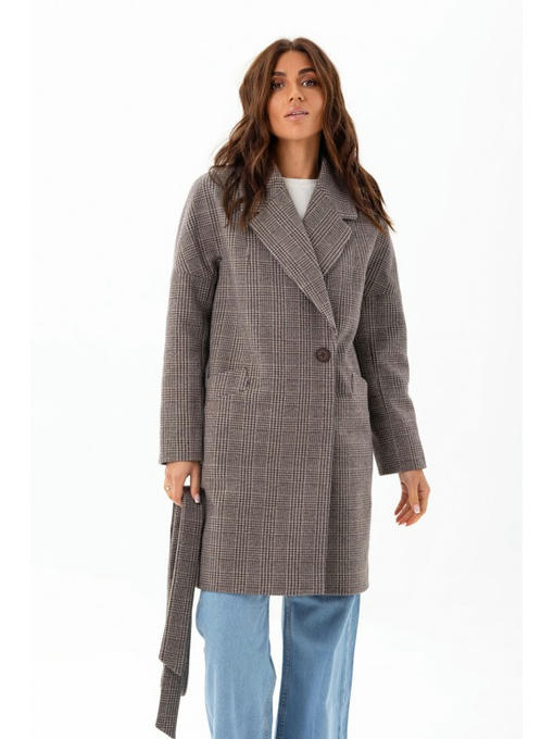 Утепленное пальто оверсайз коричневое — изображение 6