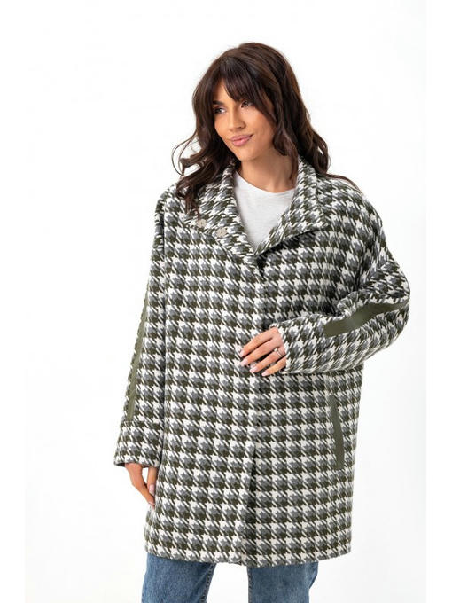 Оверсайз пальто серо-зеленое — изображение 3