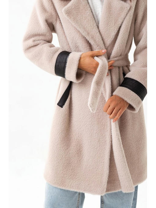 Осеннее пальто из альпаки бежевое — изображение 5